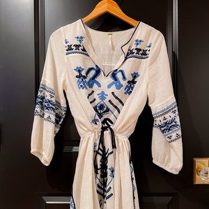 Free People Anouk Ivory Embroidery Dress
